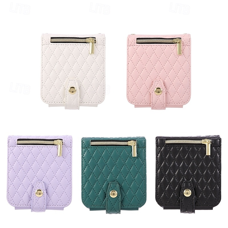 Phone Case For Samsung Galaxy Z Flip 7 Z Flip 6 Z Flip 5 Z Flip 4 Wallet Case Zipper with Lanyard Card Slot TPU PU Leather2