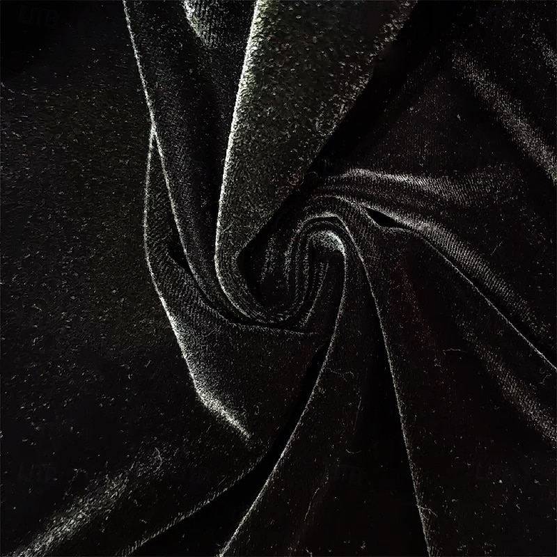 Black Gold A-Line Evening Gown Elegant Dress Formal Wedding Floor Length Sleeveless One Shoulder Velvet with Pleats 20253