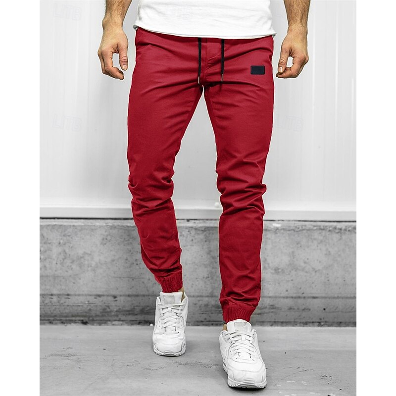 Men's Cargo Pants Joggers Trousers Drawstring Pocket Elastic Waist Plain Comfort Sports Outdoor Daily Fashion Casual Black Army Green Micro-elastic4