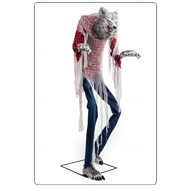 Large Halloween Electric Werewolf Ornament Outdoor Horror Sensor Decoration Haunted House Amusement Park Decoration Props4