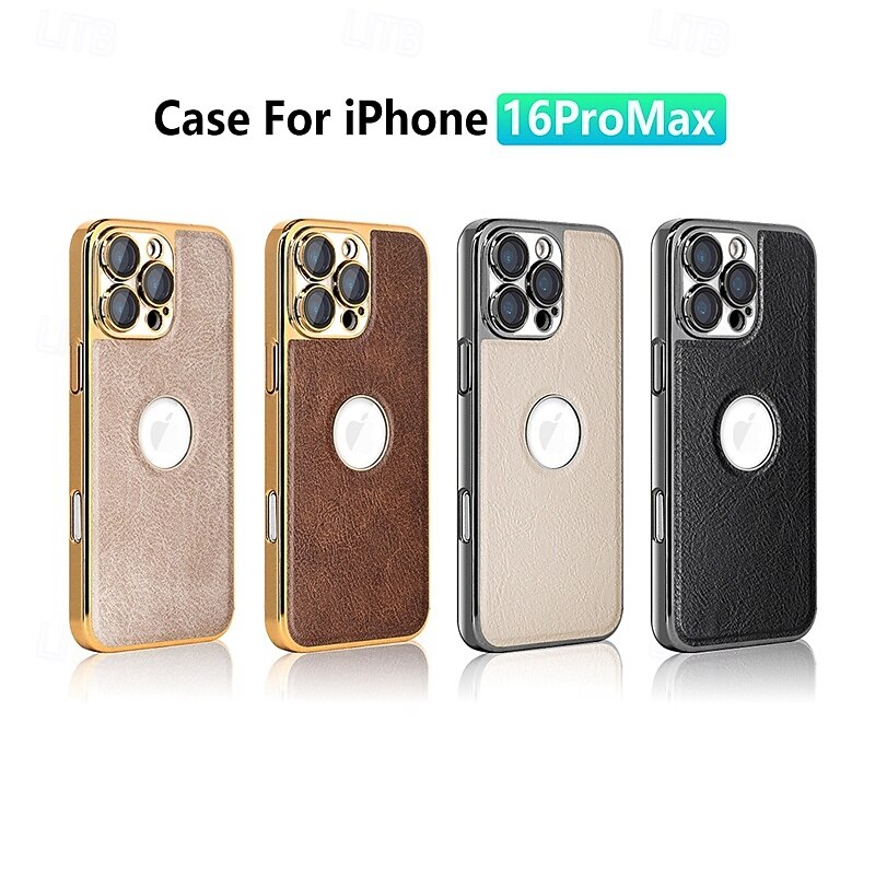 Phone Case For iPhone 16 15 14 Pro Max Plus 13 Pro Max Back Cover Support Wireless Charging Shockproof Retro TPU PU Leather