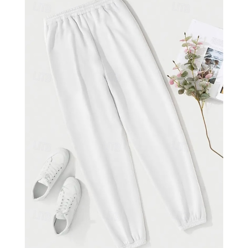 Women's Joggers Slacks Straight Streetwear Casual Full Length Natural Floral Elastic Waist Printing Soft Street Holiday Daily Wear Black White Pink Army Green Fall Regular Fit2