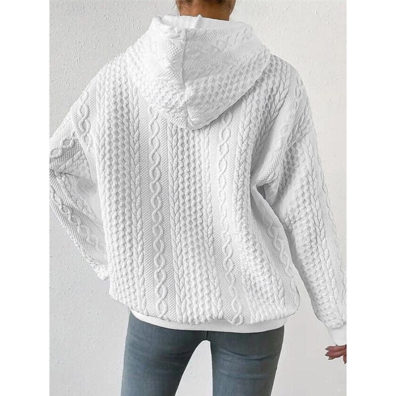 Women's Hoodies Sportswear Casual Long Sleeve Hooded Regular Tops Casual Sports Drawstring Front Pocket Black White Pink Gray Fall Winter3