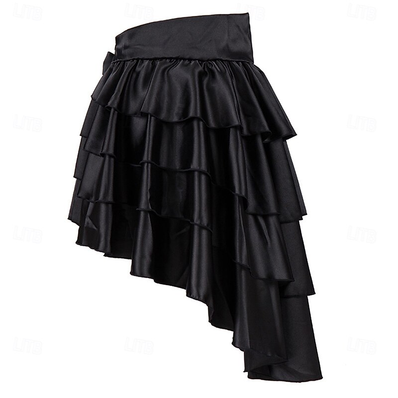 Retro Vintage Punk & Gothic Steampunk Skirt Goth Girl Flounced Fancy Dress Women's Fantasy Steampunk Masquerade Casual Daily Adults Skirt All Seasons4