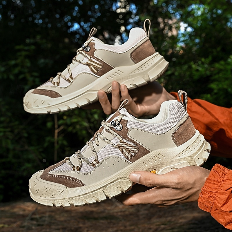 Men's Grey and Brown Multi-Use Sneakers – Versatile Hiking Shoes with Waterproof Design for Sports, Travel and Outdoor Activities3