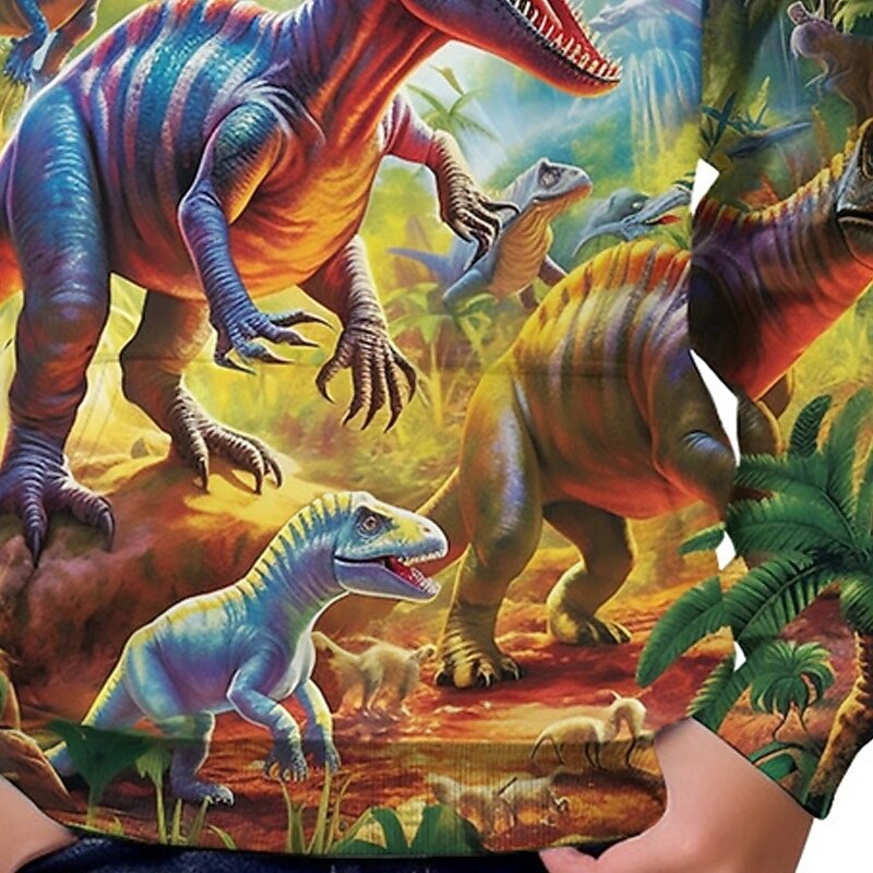 Boys' 3D Dinosaur Hoodie Long Sleeve Spring Fall Fashion Streetwear Kids 4-12 Years Hooded Outdoor Casual Daily Regular Fit4