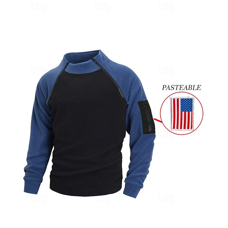 Men's Sweatshirt Fleece Sweatshirt Quarter Zip Sweatshirt Wine Army Green Blue Brown Dark Gray Half Zip Color Block Patchwork Sports & Outdoor Daily Holiday Polyester Streetwear Basic Casual Fall