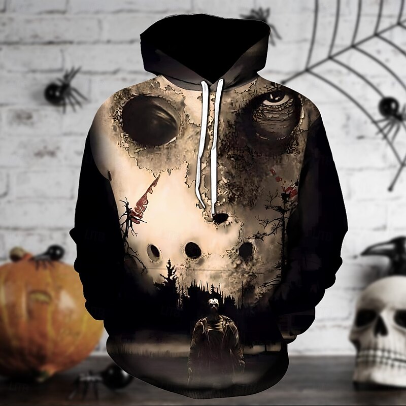 Friday the 13th Jason Voorhees Hoodie Pullover Character Graphic For Men's Women's Unisex Adults' Halloween Carnival 3D Print Performance Party3