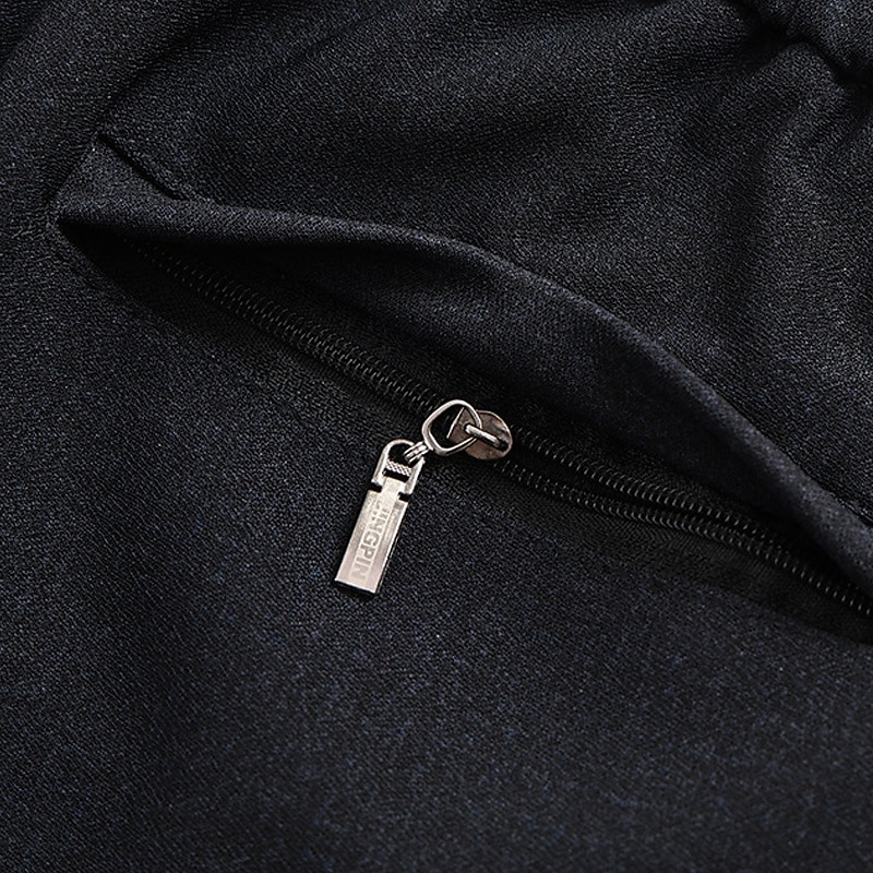 Men's Dress Pants Trousers Suit Pants Pocket Elastic Waist Straight Leg Plain Comfort Full Length Outdoor Business Daily Fashion Streetwear Black Dark Gray4