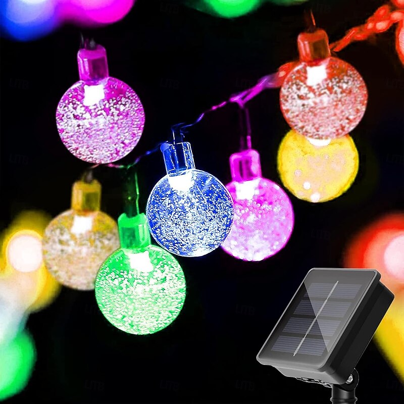 6m String Lights 30 LEDs EL 5mm 1Set Mounting Bracket 1 set Warm White Cold White Multi Color Creative String Lights Holiday Lights Solar Party Outdoor Solar Powered2