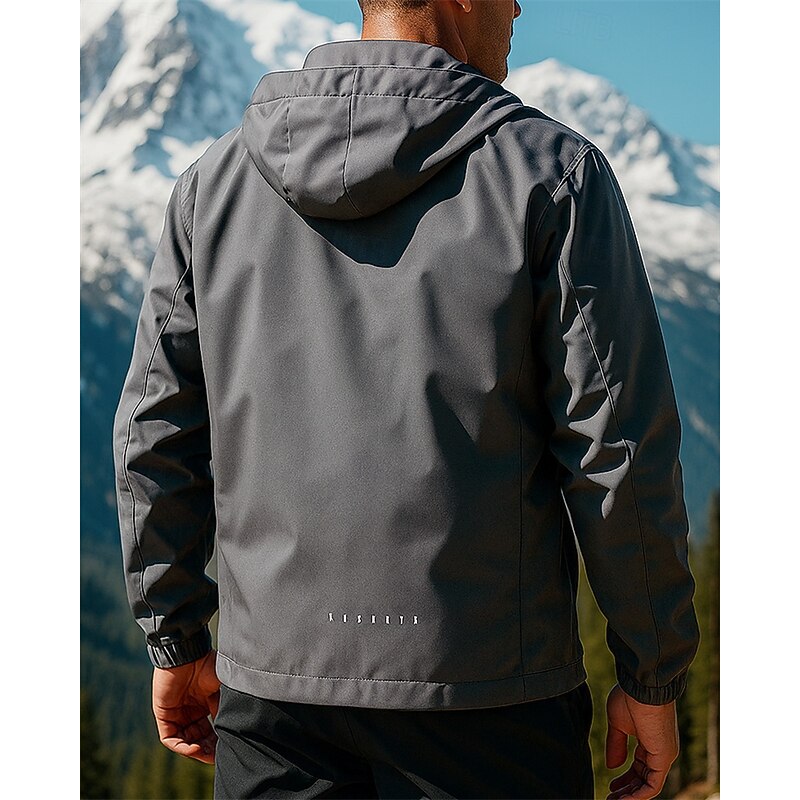 Men's Softshell Jacket Hiking Jacket Hardshell Jacket Outdoor Waterproof Windproof Hiking Outfits Hiking Clothes Spring Autumn / Fall Jacket Hunting Climbing Running Solid Color Black Ivory Dark Blue