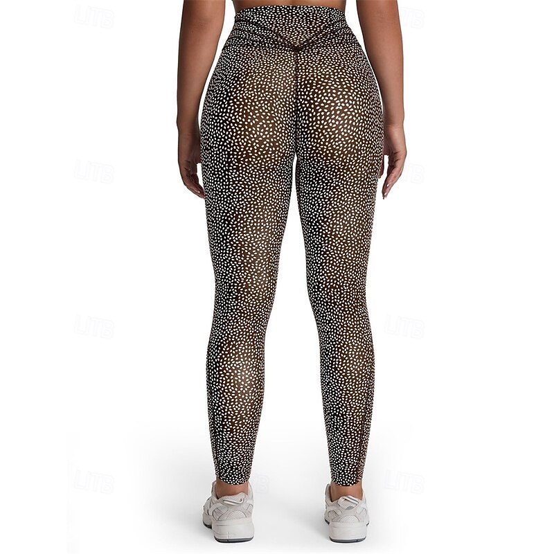 Women's Capri Leggings Yoga Leggings Tummy Control Gym Athletic Running Bottoms Floral Print Black Brown Rose Red Fall Sports Activewear Stretchy Slim