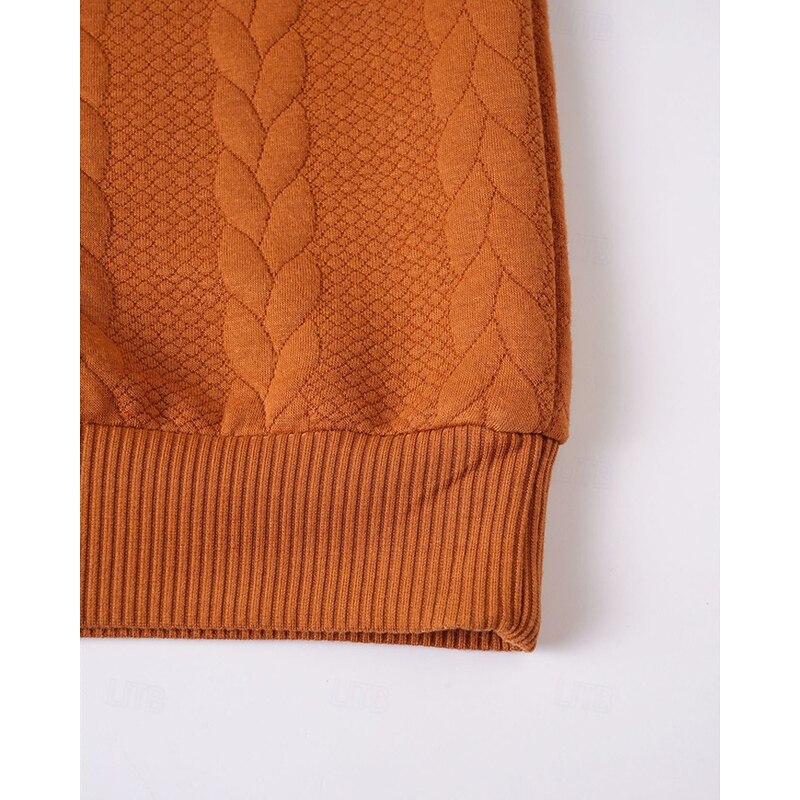 Men's Sweatshirt Black White Orange Khaki Light Grey Turtleneck Plain Jacquard Sports & Outdoor Daily Holiday Polyester Streetwear Basic Casual Spring Fall Clothing Apparel Hoodies Sweatshirts4