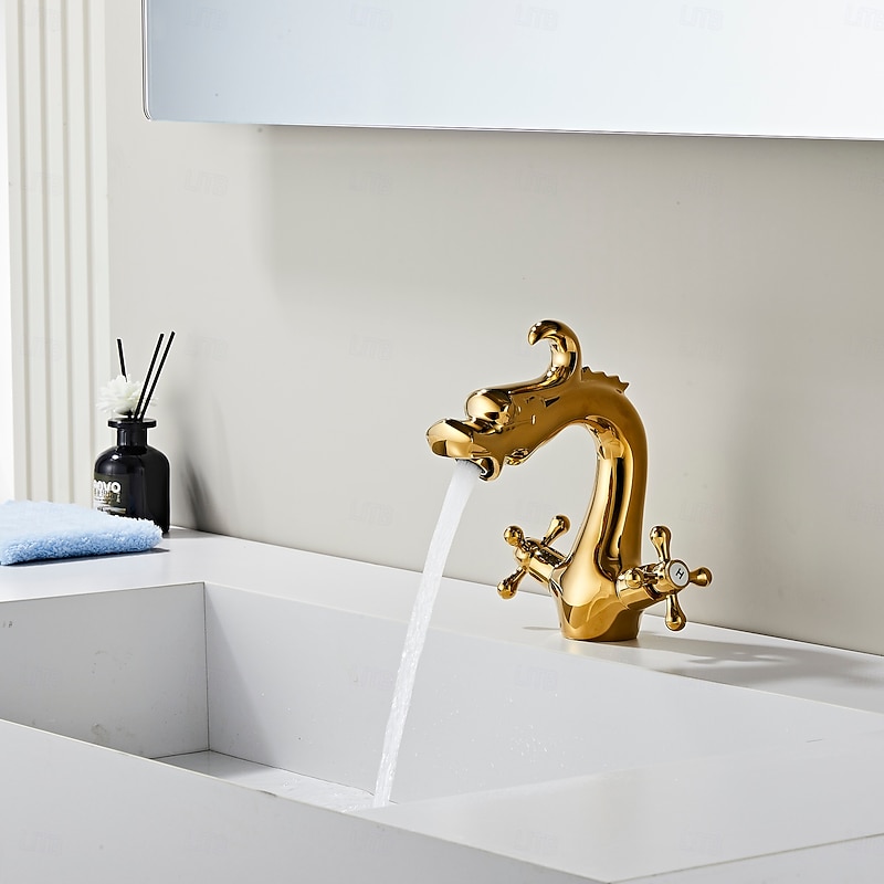 Bathroom Sink Faucet - Classic Chrome / Oil-rubbed Bronze / Antique Brass Centerset Two Handles One HoleBath Taps3