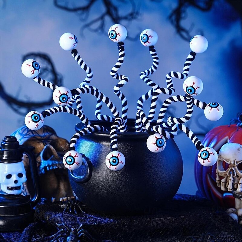 Halloween Eyeball Decorations – DIY Ghost Eyeballs for Table Centerpiece, Vase Fillers, Branch Picks, Green Stem Props for Spooky Halloween Decor - Main Image