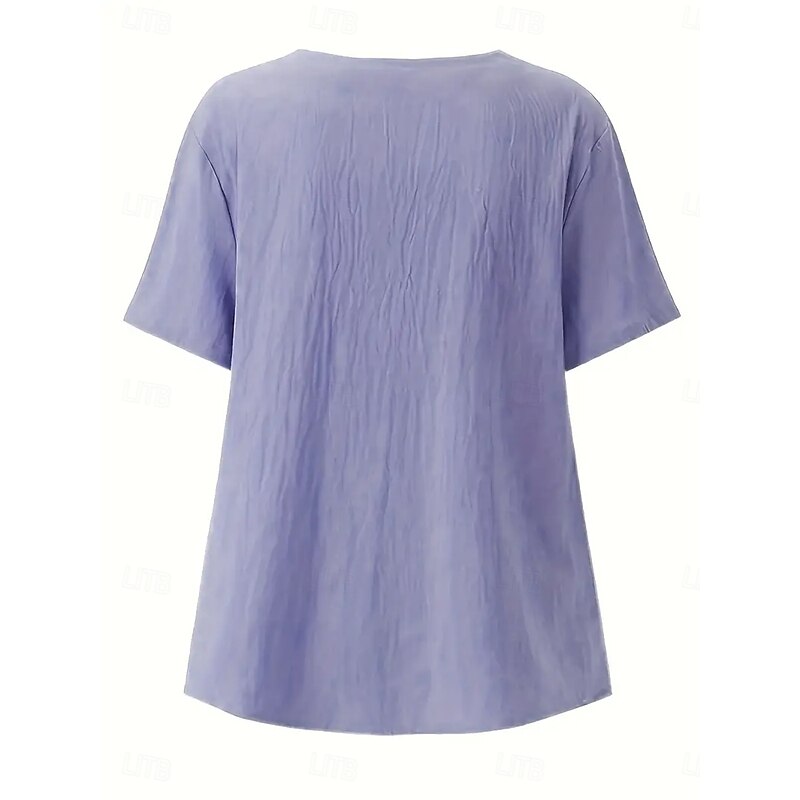 Women's Blouse Graphic Animal Vintage Tropical Stylish Short Sleeve Regular Tops Holiday Buttons Print White Yellow Navy Blue Blue Purple Summer Spring Fall4