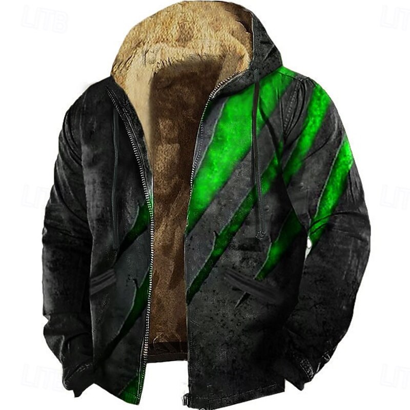 Halloween Men's Gothic Horror Claw Marks Fleece Hoodie Sweatshirt Gothic Vintage Retro Long Sleeve Crew Neck Outdoor Streetwear Yellow Red Drawstring Fall Winter Designer3