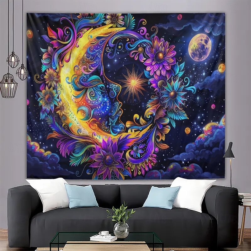 Tapestry Banners Wall Hangings Moon Fantasy Mystic Bedroom Living Room Dorm Home Decor
