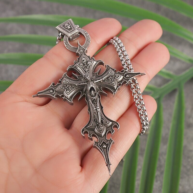 Punk & Gothic Necklace Cross Pendant Jewelry Fancy Dress Men's Women's Unisex Halloween Carnival Performance Party Casual Adults Necklace All Seasons4