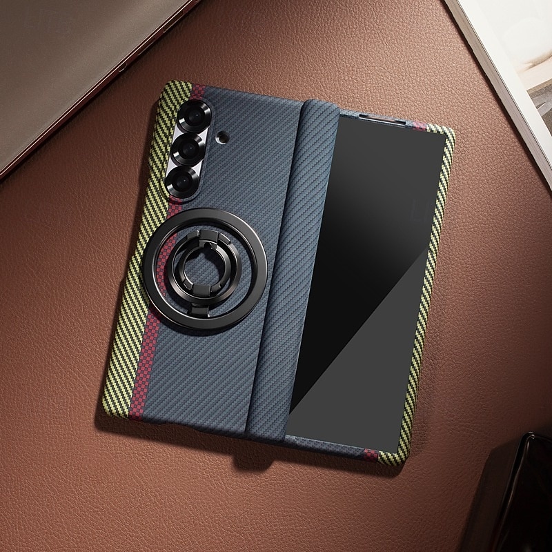 Phone Case For Samsung Galaxy Z Fold 7 Z Fold 6 Z Fold 5 Z Fold 4 Back Cover with Screen Protector Kickstand Shockproof Retro PC3