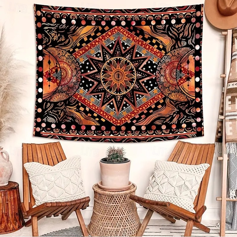 Tapestry Blanket Wall Hangings Plaid Ethnic Native American Bedroom Living Room Dorm Home Decor3