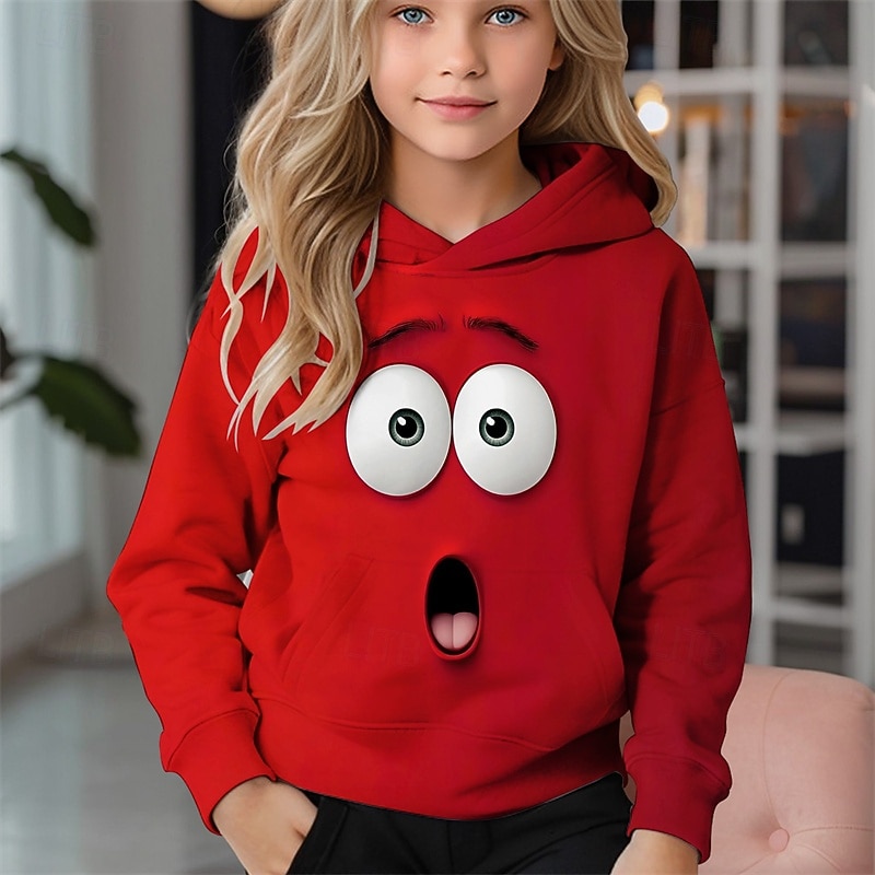 Girls' 3D Graphic Cartoon Hoodie Long Sleeve Spring Fall Fashion Streetwear Kids 4-12 Years Hooded Outdoor Casual Daily Regular Fit