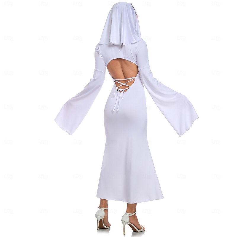 Ghost Ghostly Bride Halloween Dress Cosplay Costume Halloween Adults' Women's Halloween Carnival Performance Masquerade Easy Halloween Costumes Dress Up3