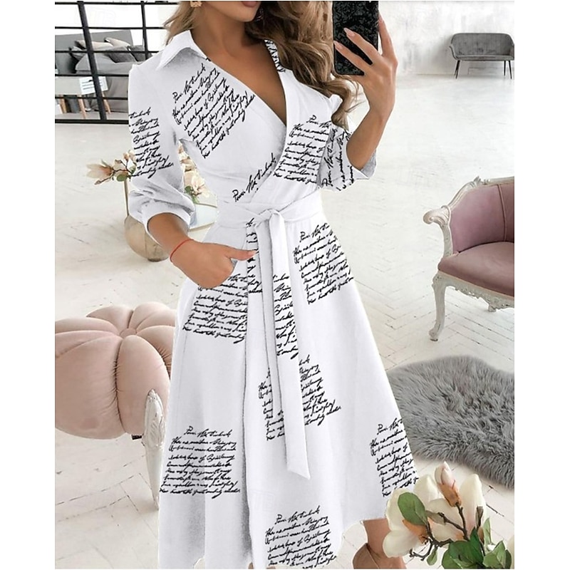 Women's Midi Dress Graduation Dress Blazer Dress Sheath Dress Wrap Dress Party Cocktail Formal Wedding Vacation Regular Fit Long Sleeve V Neck Black White Light Green Spring Fall Winter2