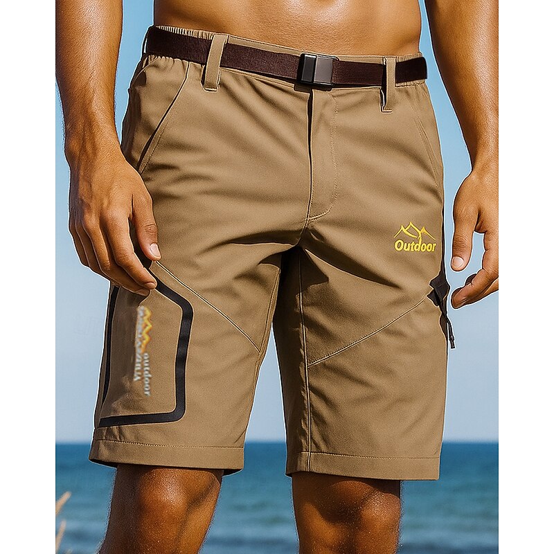 Men's Convertible Zip Off Pants Hiking Pants Trousers Softshell Pants Outdoor Regular Fit Waterproof Windproof Bottoms Pocket Dark Grey Black Camping / Hiking Running S M L XL XXL2