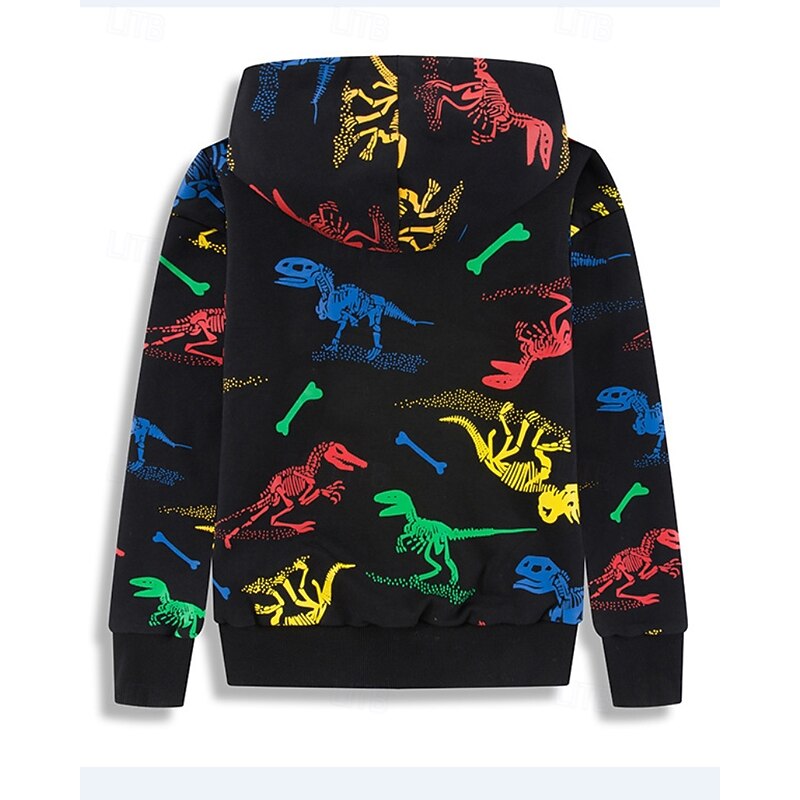 Kids Boys' zip hoodie Cartoon Long Sleeve Zipper Fall Basic Cotton Outdoor2