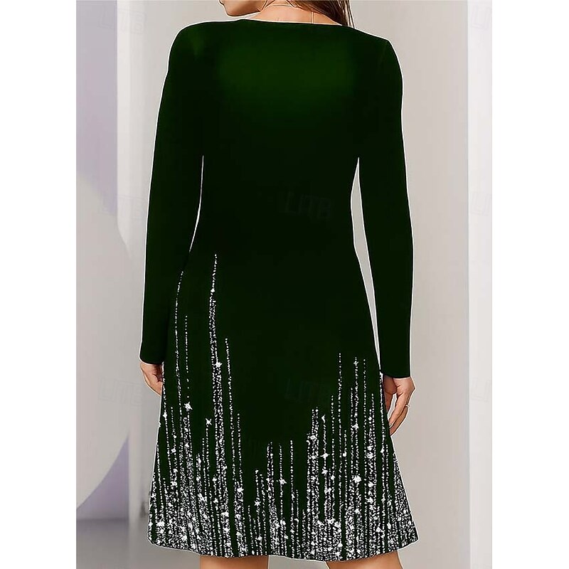 Women's Mini Dress T Shirt Dress Tee Dress A Line Dress Vacation Casual Daily Date Regular Fit Ombre Graphic Abstract Long Sleeve Crew Neck Black Blue Green Spring Fall Winter Autumn4