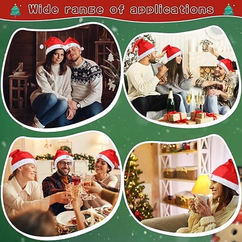 Christmas Santa Hat Electric Swing Moving Hat Plush Red and White Musical Christmas Hat Santa Cap Adults Gifts for Xmas New Year Party Supplies4