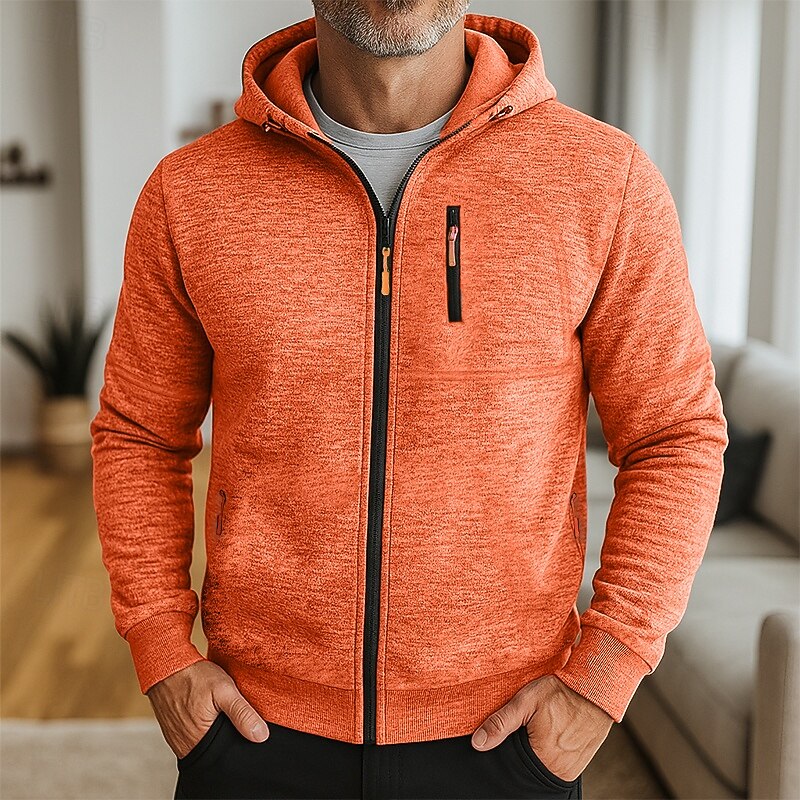 Men's Hoodie Pullover Hoodie Sweatshirt Denim Blue Black Army Green Burgundy Navy Blue Hooded Plain Patchwork Sports & Outdoor Casual Daily Streetwear Cool Sportswear Spring &  Fall Clothing Apparel3