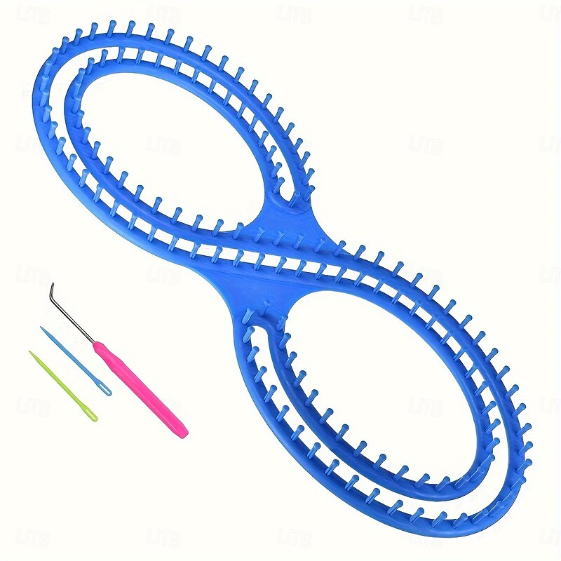 1 Set Deluxe Knitting Loom Kit - Create Beautiful Hats, Scarves, Shawls, Sweaters, Socks, and Blankets with Ease - DIY Yarn Craft Kit with Hooks, Available in Pink and Blue Colors4