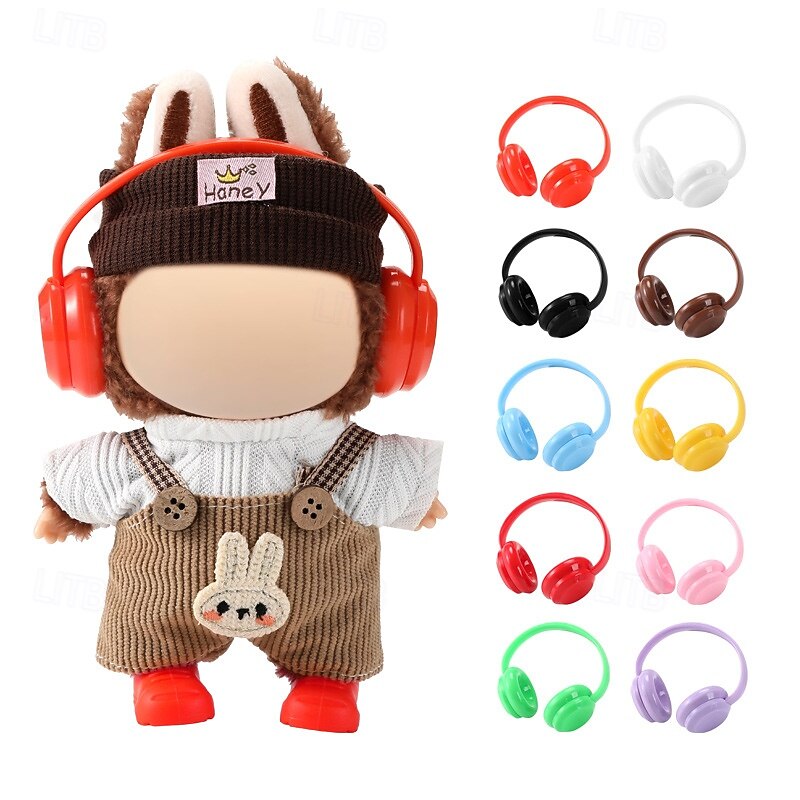 3D Printed Headphones Accessories for LabubuNo Dollsfor Dolls 3.94-6.69inch10-17cm in SizeSuitable for Daily Display Great as a Gift