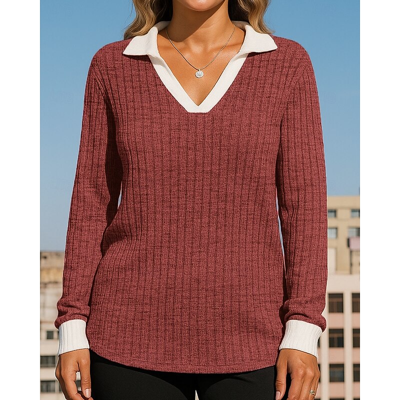 Women's Pullover Sweatshirt Casual Tops Long Sleeve Top Athleisure V Neck Solid Colored Sun Protection Windproof Gym Outdoor Running Sportswear Activewear Black Pink Red4