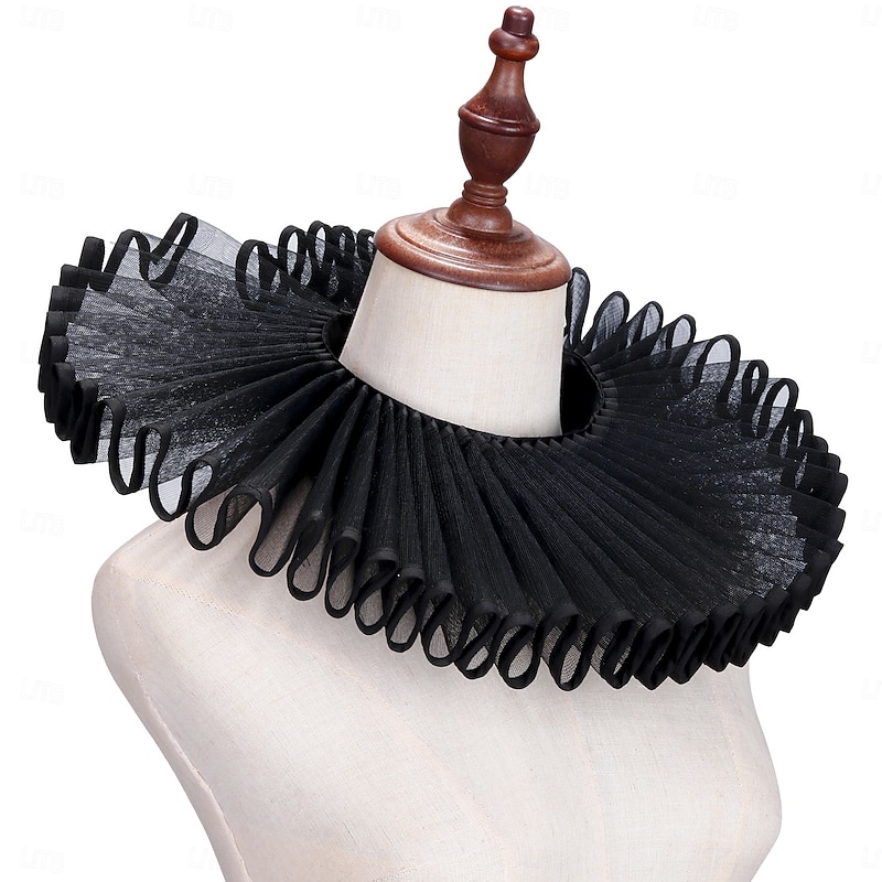 Rococo Victorian Renaissance Elizabethan Ruffle Collar Vampire Circus Clown Fancy Dress Unisex Halloween Carnival Performance LARP Ren Faire Adults Collar All Seasons4