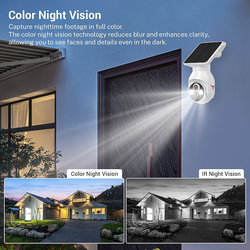 1080p Wifi Security Camera With Solar Panel Battery Power Pan Tilt Ai Motion Detection Night Vision Two-way Talk Ip65 Storage3