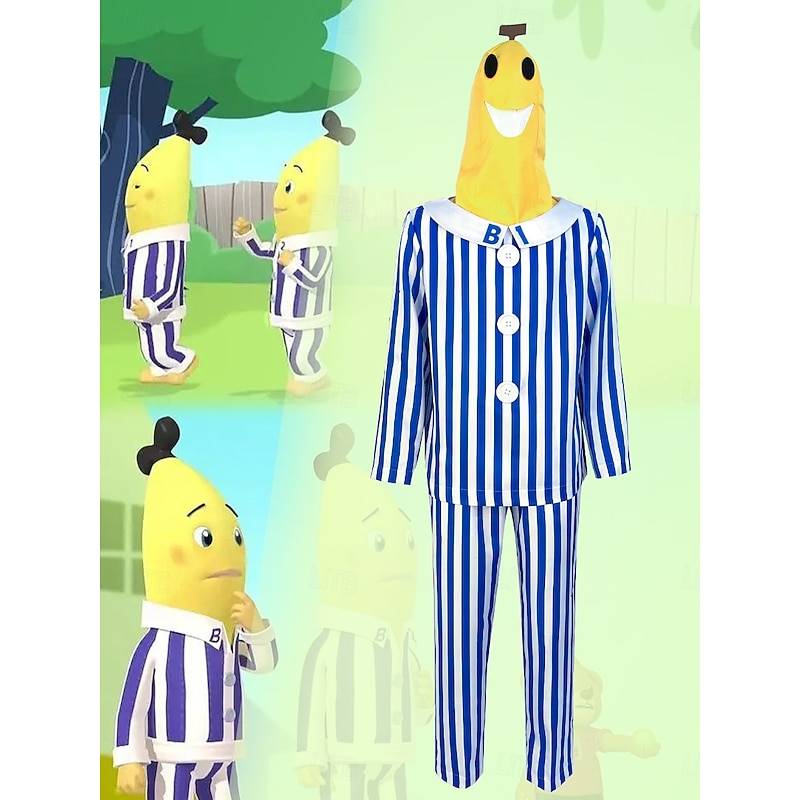 Bananas in Pyjamas Halloween Cosplay Costume Funny Costume Adults' Men's Women's Halloween Carnival Performance Party Easy Halloween Costumes Dress Up
