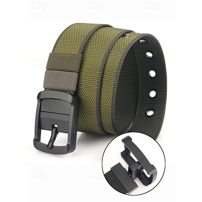 Men's Reversible Nylon Tactical Belt with Rotatable Adjuster Buckle - Durable Military Style Webbing for Outdoor, Work and Casual Wear4