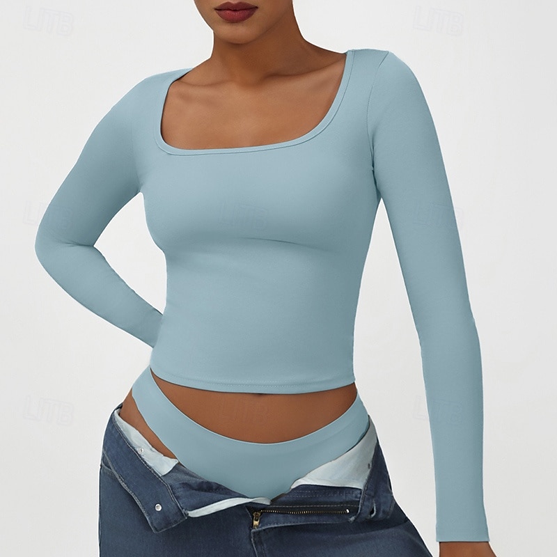 Women's Solid Colored Tennis Shirt Stylish Moisture Wicking Breathable Tennis Pickleball Running Shirt Black Pink Blue Tennis Clothing - Main Image