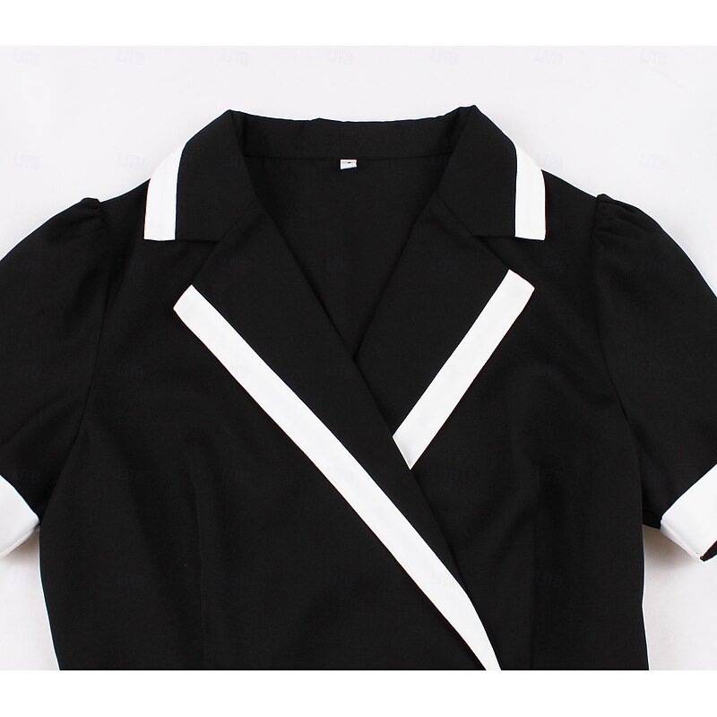 Elegant Vintage 1950s Midi Dress Fit and Flare V Neck Fancy Dress Women's Christmas Valentine's Day Masquerade Party Casual Adults Dress Spring & Summer3