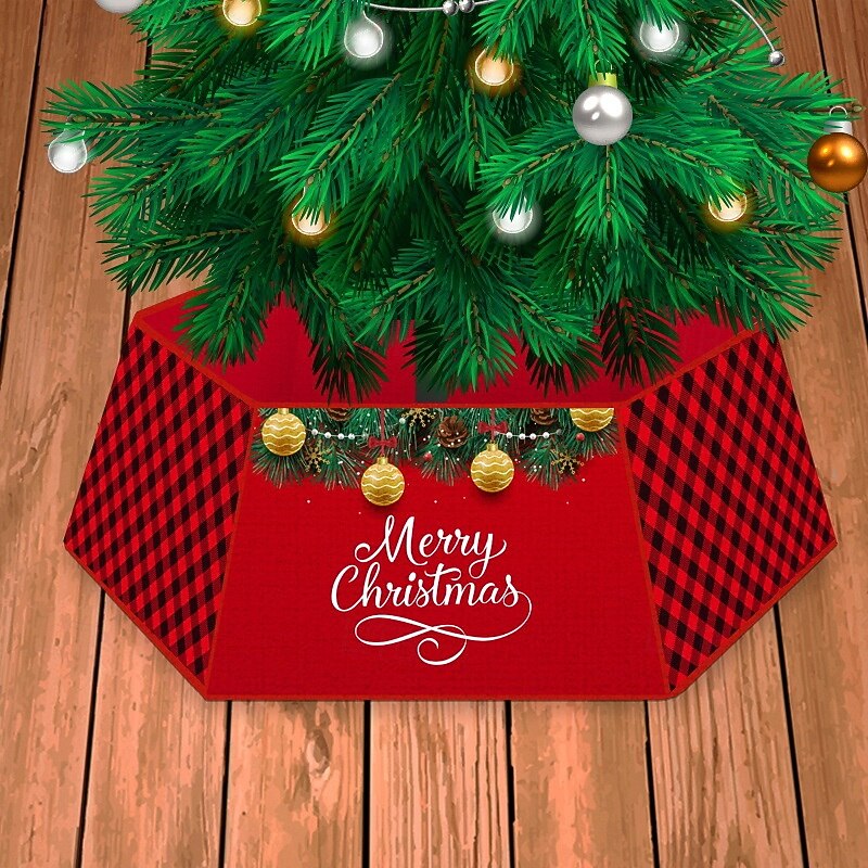 Christmas Tree Collar, Festive Holiday Tree Skirt Base Cover, Decorative Xmas Tree Border, Soft Fabric Tree Wrap for Christmas Tree Decoration