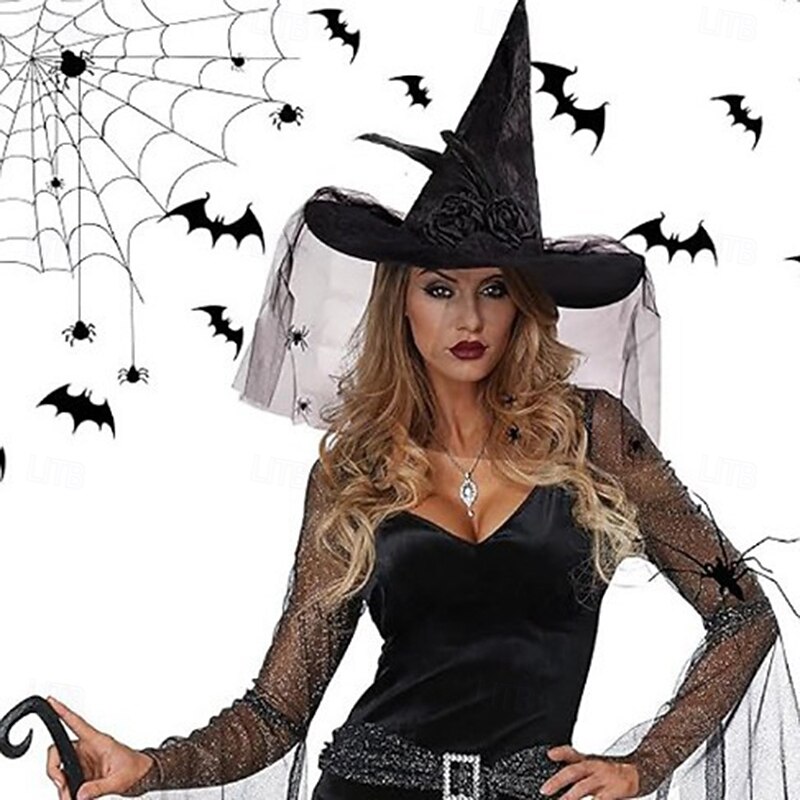 Witch Halloween Hat Adults' Women's Halloween Carnival Performance Party Easy Halloween Costumes Dress Up4