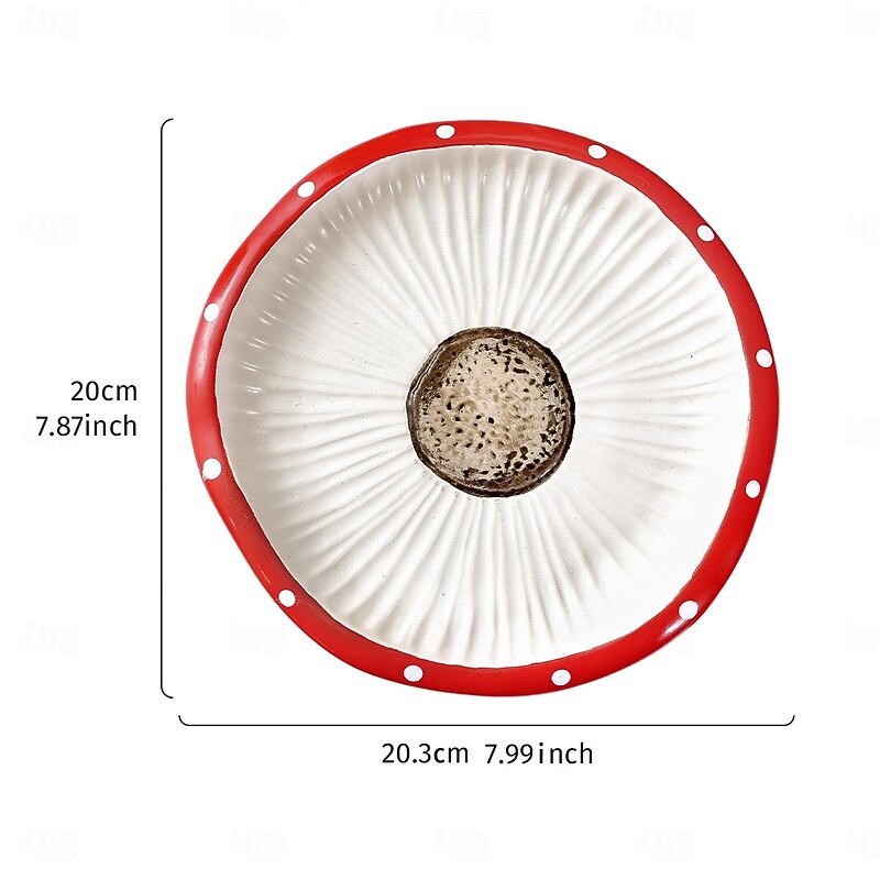 Red Mushroom Polka Dot Resin Tray – Hand-Painted Desktop Decoration Plate for Coffee Mug, Tableware, Small Item Storage, Home Decor3