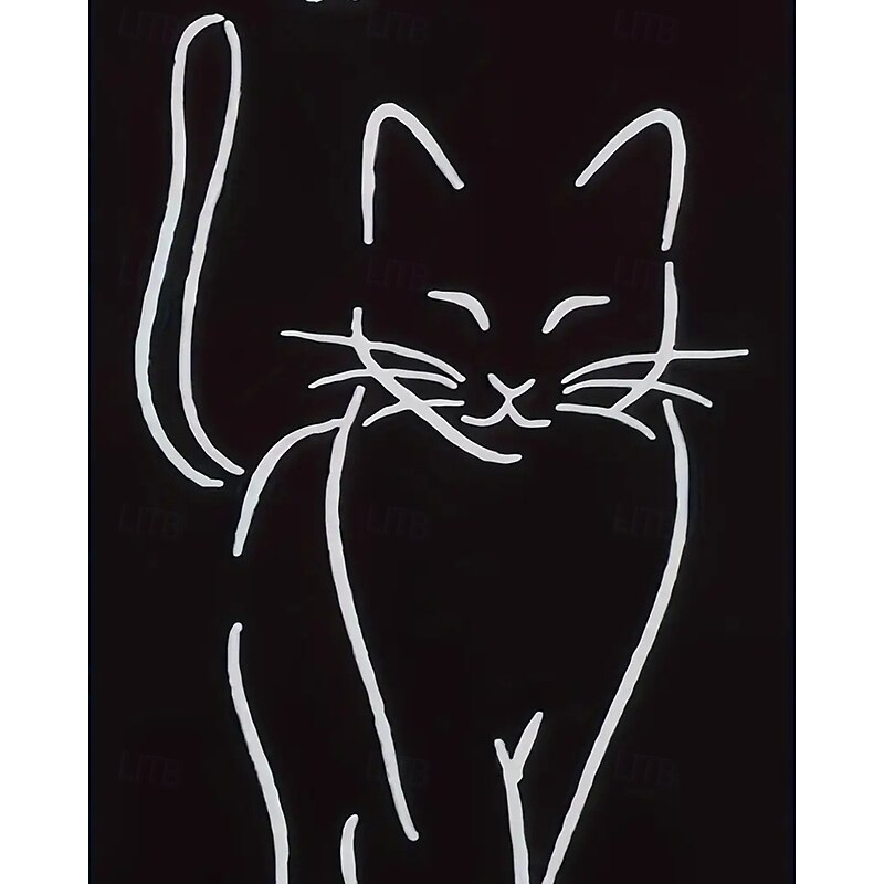 Women's Pants Trousers Leggings Cozy Leggings Streetwear Casual Full Length High Waist Cat Elastic Waist Print Breathability Comfortable Stretchy Vacation Street Daily Wear Black Summer Spring Fall4