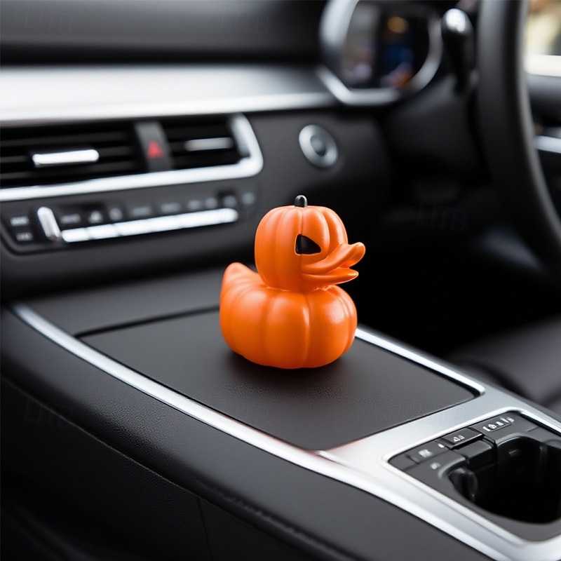 1pc Orange Pumpkin-Shaped Duck Resin Halloween Decor Whimsical Duck with Jack-O'-Lantern Pumpkins Perfect for Home Bedroom or Office Festive Seasonal Gift Festive Home Decor  Playful Design