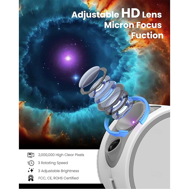Star Sky Projector Planet Projector for Children Adults with Bluetooth Speaker 8 HD Movie Discs with Adjustable Lens for Gift3
