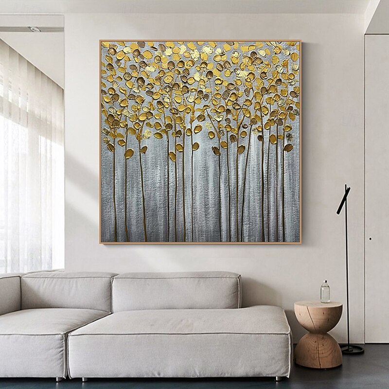 Mintura Handmade Gold Leaf Oil Paintings On Canvas Wall Art Decoration Modern Abstract Picture For Home Decor Rolled Frameless Unstretched Painting3