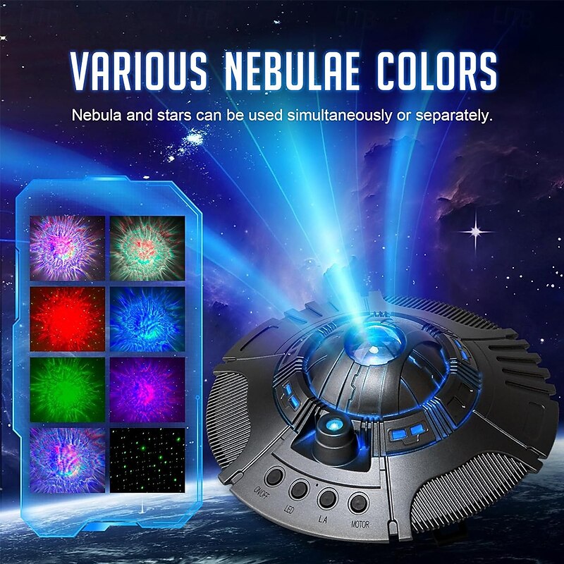 UFO Galaxy Projector LED Lights for Bedroom Star Projector Night Light for Kids and Adults Starry Nebula Ceiling LED Lamp Room Decor Aesthetic Gifts for Christmas Birthdays Valentine's Day3